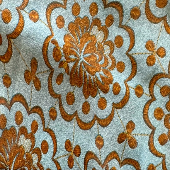 Laundry by Shelli Segal Silk Teal Floral Flowy Mini Skirt Size 8 - Picture 3 of 6